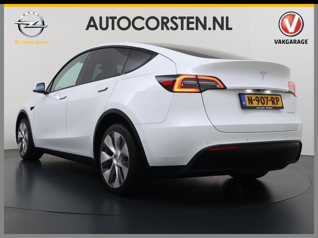 Tesla Model Y Long Range AWD 75kWh 514PK Warmtepomp Stuur+Stoel+Achterbankverwarming Panoramadak Camera's Adap.Cruise Navi Ecc Premium-Audio Leder SOH 91,4% 4WD Keyless Intel Atom®-Processor Privacy Glas Lmv Matrix Led Dodehoekdetectie