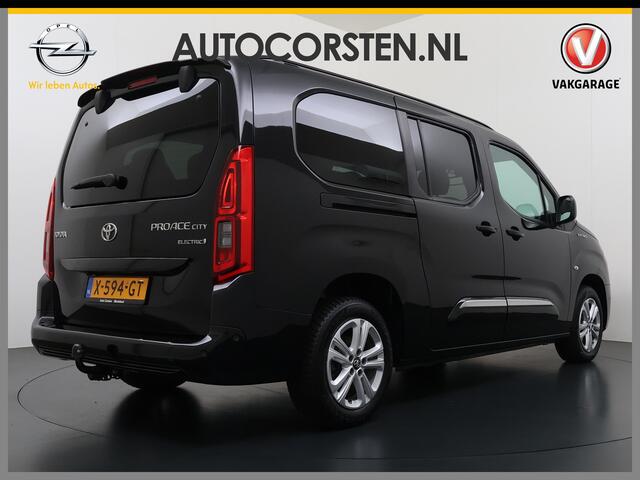 Toyota PROACE CITY Verso Electric AUT. 7persoons !Active Long Navi Camera Trekhaak Klapraam-in-klep PDC-a+v LM Dual-ECC 2-Schuifdeuren Cruise ESP Bordherkenning ABS Connect Visio Park 1 Smartphone-Oplader Dakrails Priv.Glas 50 kWh 3 fase 11kw lader ! Orig. NLse auto 1