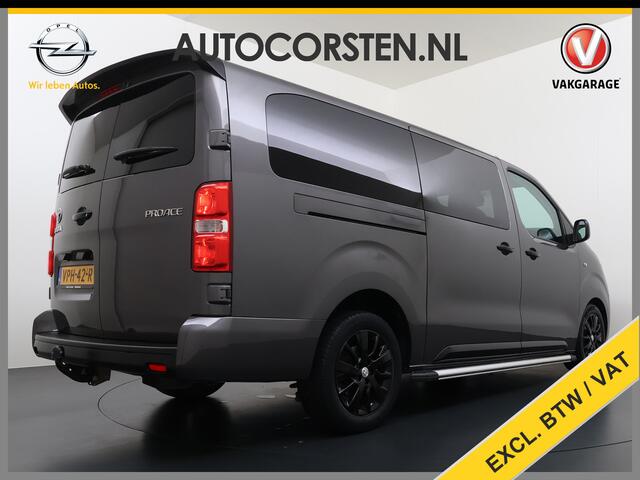 Toyota PROACE Worker L3 2.0D-4D 177PK Automaat Leder Dubbele Cabine 5-Persoons Stoelverwarming Trekhaak Camera 3D-Navi Ecc Apple Carplay Android Auto Sidebar Lmv 17" Privacy Glas Betonplex Vloer Wandbetimmering 1e Eigenaar 2.500KG Trekgewicht 400NM