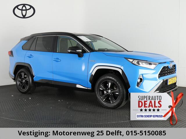 Toyota RAV4 2.5 HYBRID BI-TONE PACK AUTOMAAT GARANTIE 2030* TREKHAAK. ALARM.CYAAN BITONE METALLIC!