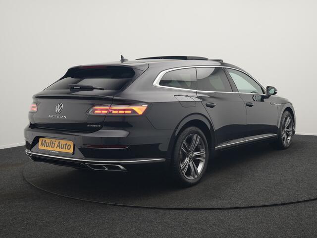 Volkswagen Arteon Shooting Brake 1.4 TSI eHybrid R-Line Business+ Plug In Hybrid 218pk Dealer O.H PHEV | Panodak | Trekhaak af Fabriek | Adaptive Cruise | Lederen Sportstoelen Massage & Memory | 360 Camera | Head Up | Stuurverwarming | Virtual | BLIS |