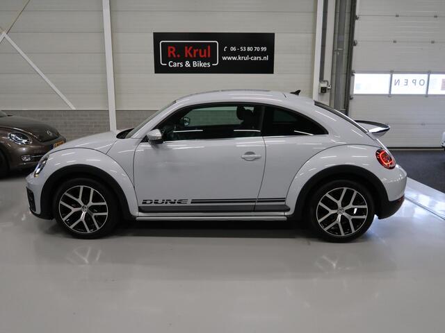 Volkswagen BEETLE (NEW) 1.4 TSI Dune 1.4 Automaat DSG 150pk Leer Camera App connect Navigatie LED Xenon Airco-ecc Bluetooth 18 inch Sportvelgen Spoiler Onderhoud aanwezig White Silver metallic Schakelflippers