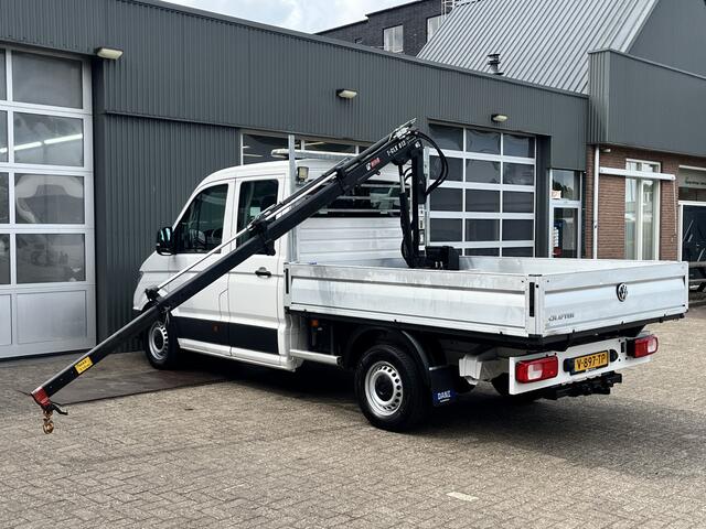 Volkswagen CRAFTER 35 2.0 TDI DC Openlaadbak Haib laadkraan Airco Cruise controle 6-Persoons Pick-up Euro 6 Ex gemeente Bpm vrij Werkverlichting Kraan Autolaadkraan Open laadbak Ex gemeinde