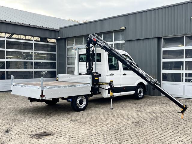 Volkswagen CRAFTER 35 2.0 TDI DC Hiab Laadkraan 023-3 Trekhaak 2500 kg trekgewicht Airco Cruise controle 6-Persoons Open laadbak Pick-up Euro 6 Bakwagen P-up Telefoonverbinding 1e eigenaar