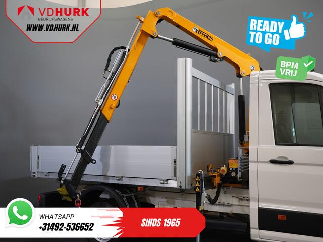 Volkswagen CRAFTER 50 165 pk Effer 352S Trekhaak/ Kraan/ Crane/ Kran/ Autokran/ PTO/ Open laadbak/ Dubbel Lucht