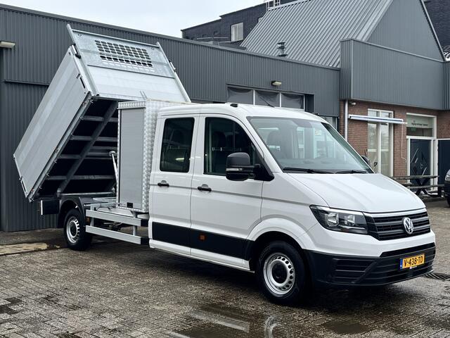 Volkswagen CRAFTER 35 2.0 TDI L4 DC 3000kg trekgewicht Kipper Airco Cruise controle 6 persoons Euro 6 Telefoonverbinding Gereedschapskist Dubbele cabine 1e eigenaar Ex gemeente Open laadbak Pick-up p-up Bakwagen Kieper