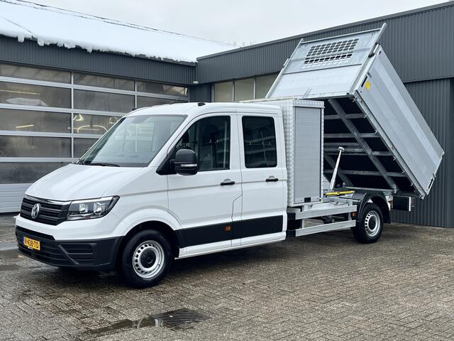 Volkswagen CRAFTER 35 2.0 TDI L4 DC 3000kg trekgewicht Kipper Airco Cruise controle 6 persoons Euro 6 Telefoonverbinding Gereedschapskist Dubbele cabine 1e eigenaar Ex gemeente Open laadbak Pick-up p-up Bakwagen Kieper