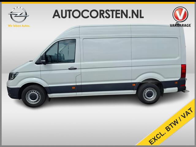 Volkswagen CRAFTER 35 2.0TDI 177pk! L3H3 EL Highline Trekhaak Camera Navi PDC-a+v Dab Treeplanken Schuifdeur Bluetooth EURO-6 CruiseControl Voorruitverwarming Betonplex-Vloer Wandbetimmering Aut.Verlichting Elek.Ramen/Spiegels Euro 6 Krachtige motor 177pk/410Nm zorgt voor 3