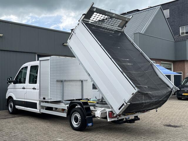 Volkswagen CRAFTER 35 2.0 TDI L4 DC 140pk Airco Cruise controle Trekhaak 3000kg trekgewicht Kipper 6-Persoons Euro 6 Dubbele cabine 1e eigenaar Open laadbak Pick-up Bakwagen Kieper