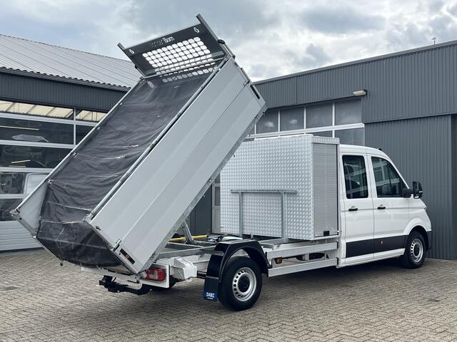 Volkswagen CRAFTER 35 2.0 TDI L4 DC 140pk Airco Cruise controle Trekhaak 3000kg trekgewicht Kipper 6-Persoons Euro 6 Dubbele cabine 1e eigenaar Open laadbak Pick-up Bakwagen Kieper