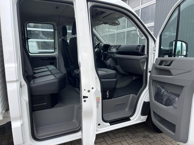 Volkswagen CRAFTER 35 2.0 TDI L4 DC 140pk Airco Cruise controle Trekhaak 3000kg trekgewicht Kipper 6-Persoons Euro 6 Dubbele cabine 1e eigenaar Open laadbak Pick-up Bakwagen Kieper