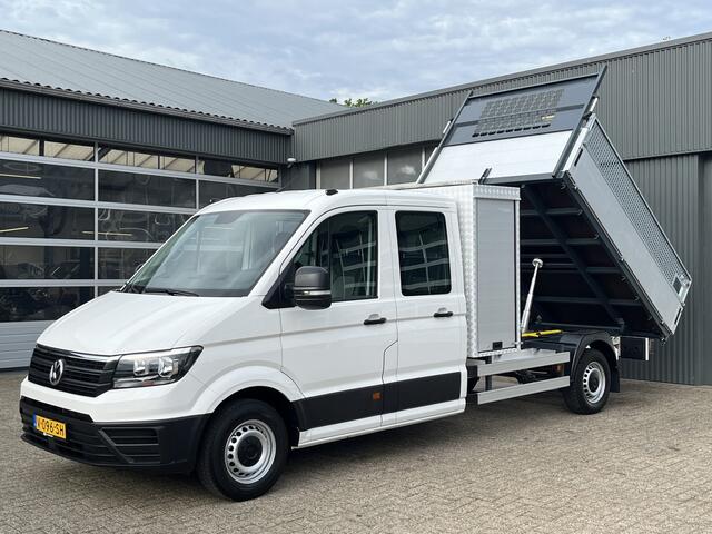 Volkswagen CRAFTER 35 2.0 TDI L4 DC Airco Cruise controle Trekhaak 3000kg trekgewicht 6-Persoons Euro 6 Dubbele cabine Telefoonverbinding Open laadbak Pick-up p-up Bakwagen Kieper