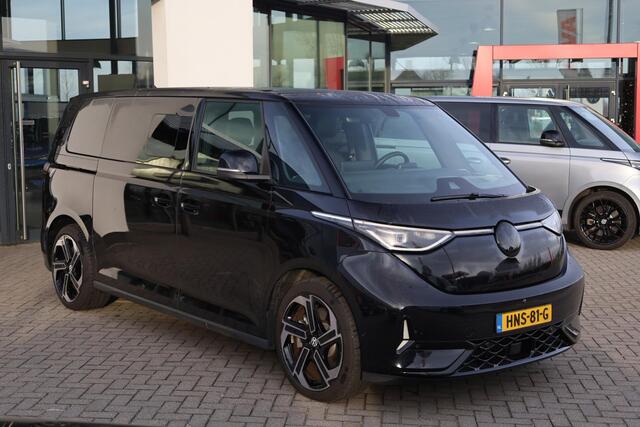 Volkswagen ID. Buzz GTX 86 kWh LWB 7p. 340PK / 250kW 4-motion, LED Matrix (IQ.Lights), warmtepomp, design pakket plus (panoramadak), assistance pakket plus (alarm, keyless start & entry, dodehoekdetectie (side assist), cruise control adaptief (acc) met Stop&Go en stuurhulp, 