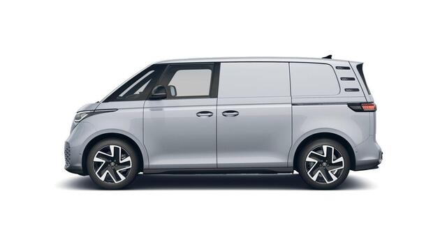 Volkswagen ID. Buzz Cargo Bedrijfswagens Bulli edition Elektromotor 250 kW (340 pk) 250 kW | Achterlichten led, luxe uitgevoerd incl. dynamische knipperlichten | Open & close pakket plus | Schuifdeuren links en rechts elektrisch | Verwarmbaar multifunctioneel stuurwiel met leder b