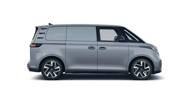 Volkswagen ID. Buzz Cargo Bedrijfswagens Bulli edition Elektromotor 250 kW (340 pk) 250 kW | Achterlichten led, luxe uitgevoerd incl. dynamische knipperlichten | Open & close pakket plus | Schuifdeuren links en rechts elektrisch | Verwarmbaar multifunctioneel stuurwiel met leder b