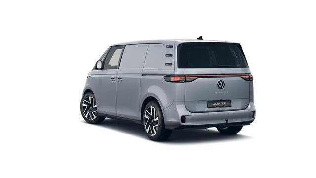 Volkswagen ID. Buzz Cargo Bedrijfswagens Bulli edition Elektromotor 250 kW (340 pk) 250 kW | Achterlichten led, luxe uitgevoerd incl. dynamische knipperlichten | Open & close pakket plus | Schuifdeuren links en rechts elektrisch | Verwarmbaar multifunctioneel stuurwiel met leder b