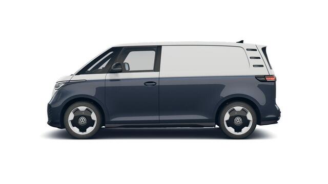 Volkswagen ID. Buzz Cargo Bedrijfswagens Anniversary Edition 4M 340 pk 250 kW elektromotor | Achteruitrijcamera (Rear View) inclusief 360 graden camera (Area View) | Assistance Pakket Plus | Digitale radio-ontvangst (DAB+) | Navigatie 'Discover Pro' | Anniversary Edition |