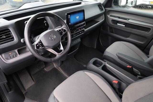 Volkswagen ID. Buzz Cargo 77 kWh 2 x schuifdeur trekhaak wegklapbaar led matrix multimedia pakket plus stuurwielverwarming multifunctioneel met leder voorstoelen verwarmbaar voorruit verwarmbaar bindrails laadruimte laadvloer park assist achterdeuren 20" Solna velgen 2 x voorstoel