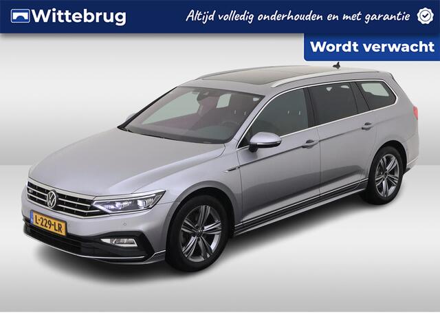 Volkswagen PASSAT Variant 2.0 TSI R-Line Business + / AUTOMAAT/ 190 PK/ PANO/ TREKHAAK/ 360 CAMERA/ PARK. SENSOREN/ LEDER/ LED/ DIGITAL DASHBOARD/ ELEK. ACHTERKLEP/ NAVI/ GETINT GLAS/ 17" LMV