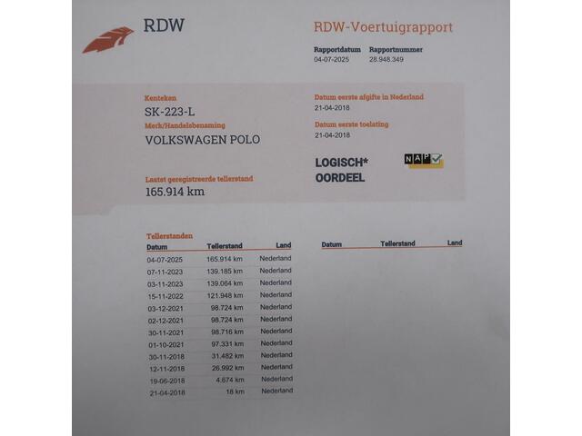 Volkswagen POLO 1.0 TSI Highline R-Line Automaat Panoramadak NL-auto Sportvelgen ACC Navigatie App Connect NAP nette staat Sportstoelen Extra getint glas
