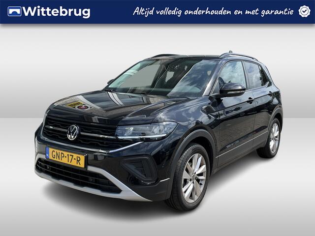 Volkswagen T-Cross 1.0 TSI Life Edition / AUTOMAAT/ GARANTIE TM 10-2028/ KEYLESS/ ADAPT. CRUISE/ LED/ 17" LMV/ APP-CONNECT/ PARK. SENSOREN + CAMERA/ AIRCO/ DAB/ LEDER STUUR