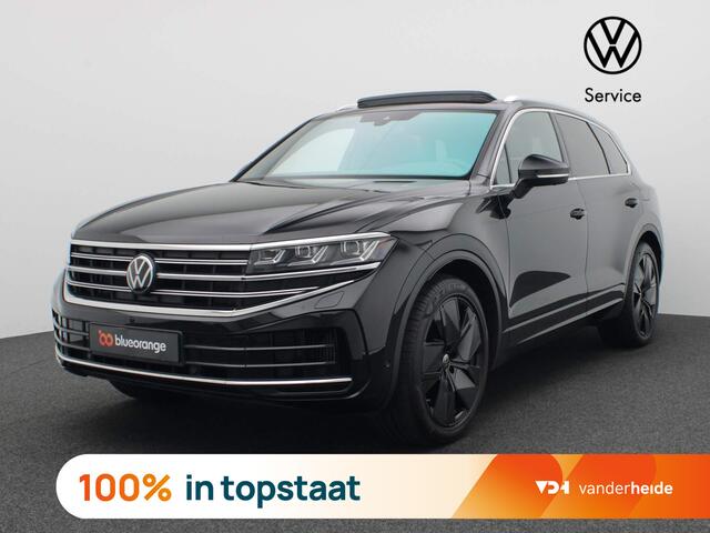 Volkswagen TOUAREG 3.0 TSi eHybrid 4MOTION Elegance 381PK DSG 360 gr. camera, head-up, trekhaak, leder, stoelventilatie, luchtvering, keyless, stoelverwarming&koeling, virtual pedal, alarm, 21'' lichtmetaal
