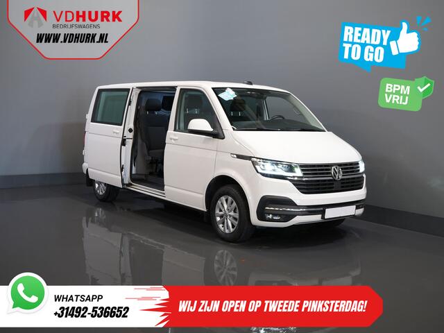 Volkswagen TRANSPORTER 2.0 TDI 150 pk Aut. L2 DC Dubbel Cabine BPM VRIJ! Ready2Go 2xSchuifdeur/ Adapt Cruise/ LED/ Standkachel/ Stoelverw./ Carplay/ Camera/ LMV