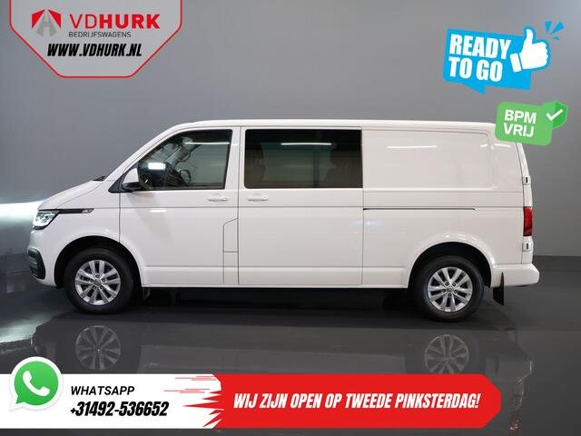 Volkswagen TRANSPORTER 2.0 TDI 150 pk Aut. L2 DC Dubbel Cabine BPM VRIJ! Ready2Go 2xSchuifdeur/ Adapt Cruise/ LED/ Standkachel/ Stoelverw./ Carplay/ Camera/ LMV