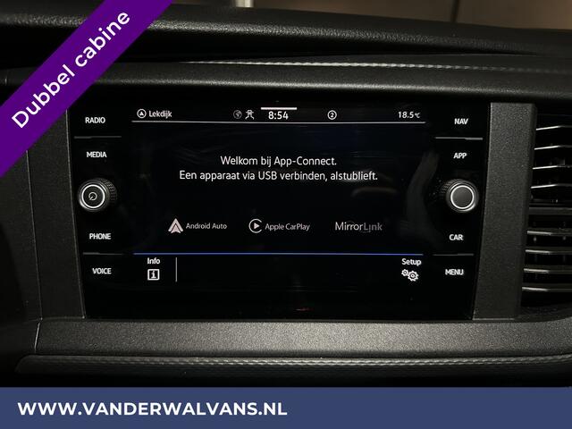 Volkswagen TRANSPORTER 2.0 TDI L2H1 Dubbele Cabine Euro6 Airco | 5-Zits | Navigatie | 2200kg Trekhaak | Apple Carplay Android Auto, Cruisecontrol, Parkeersensoren