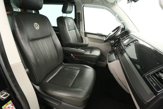 Volkswagen TRANSPORTER 2.0 TDI L2H1 | Dubbele Cabine | 5 Persoons | 204PK DSG Automaat Camera Carplay LED 2xSchuifdeur Airco Cruise Trekhaak Leder Navi 18"LMV PDC