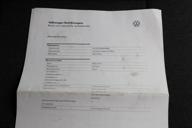 Volkswagen TRANSPORTER 2.0 TSI 150pk Benzine L2H3 Trendline Airco/Camera BPM-VRIJ 03-2019