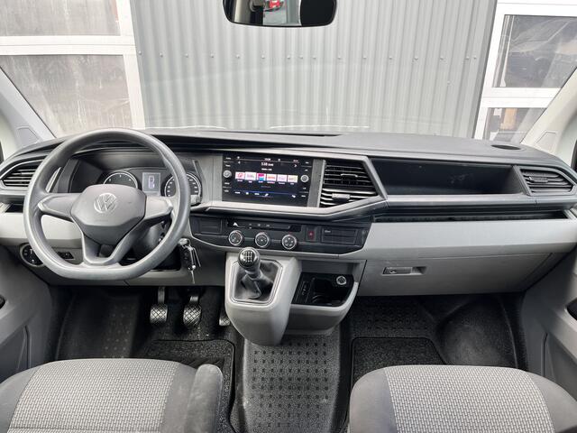 Volkswagen TRANSPORTER 2.0 TDI L2H1 DC 150PK Airco Cruise controle Telefoonverbinding Trekhaak 2500kg trekgewicht Apple carplay Navigatiesysteem schuifdeur Euro 6 DC 1e eigenaar Dealer onderhouden