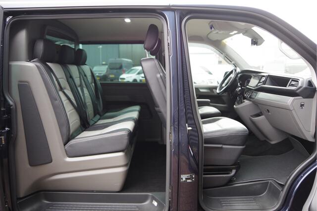 Volkswagen TRANSPORTER 2.0 TDI L2 BULLI DC-5P, AUT. LED, LEDER, TREKHAAK, STOELVERWARMING, ADAPT. CRUISE, DIGITAL COCKPIT, CAMERA, AIRCO, PARKEERSENSOREN, DUBBELE CABINE, DUBBEL CABINE, NL AUTO, NAP