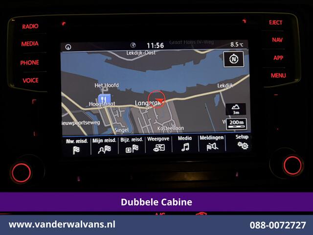 Volkswagen TRANSPORTER 2.0 TDI 150pk L2H1 Dubbele Cabine Euro6 Airco | 5-Zits | Navigatie | 2500kg Trekhaak | Apple Carplay Android Auto, Sidebars, Parkeersensoren, Achterklep