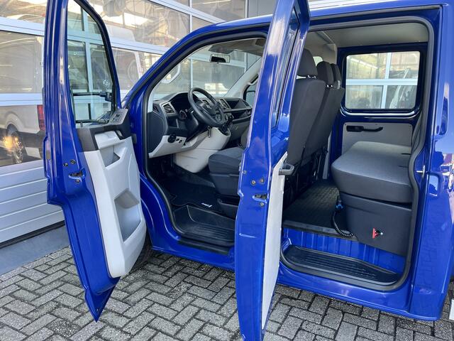 Volkswagen TRANSPORTER 2.0 TDI L2H1 DC Euro 6 Kipper open laadbak Airco trekhaak 2200kg trekgewicht 1e eigenaar Dealer onderhouden Telefoonverbinding Kieper P-up Doka Pritsche Ahk 2200kg