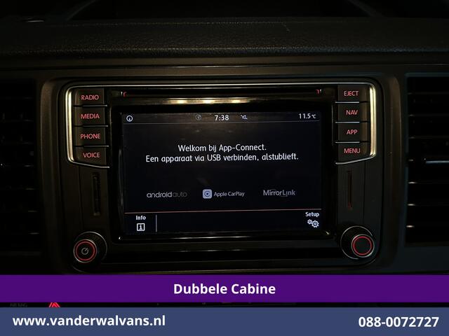 Volkswagen TRANSPORTER 2.0 TDI 150pk L2H1 Dubbele Cabine Airco | 5-Zits | Navigatie | Apple Carplay | Cruisecontrol Android Auto, 2500kg Trekhaak, Parkeersensoren, Achterklep