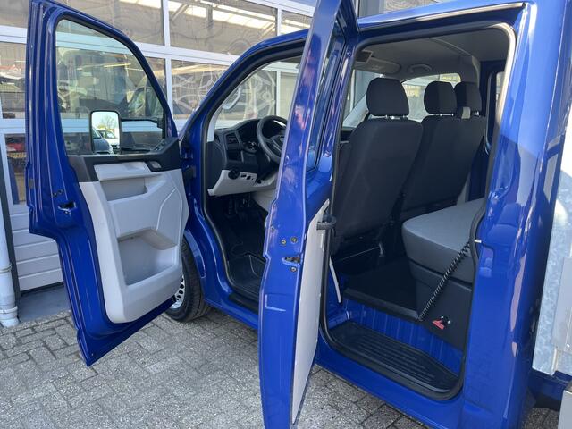 Volkswagen TRANSPORTER 2.0 TDI L2H1 DC Euro 6 Kipper open laadbak Airco trekhaak 2200kg trekgewicht 1e eigenaar Dealer onderhouden Telefoonverbinding Kieper P-up Doka Pritsche Ahk 2200kg