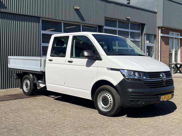 Volkswagen TRANSPORTER 2.0 TDI L2H1 DC Euro 6 Pick up Dubbele cabine open laadbak Pick-up Airco Telefoonverbinding 1e eigenaar 6-Persoons Werkverlichting P-up Doka Pritsche