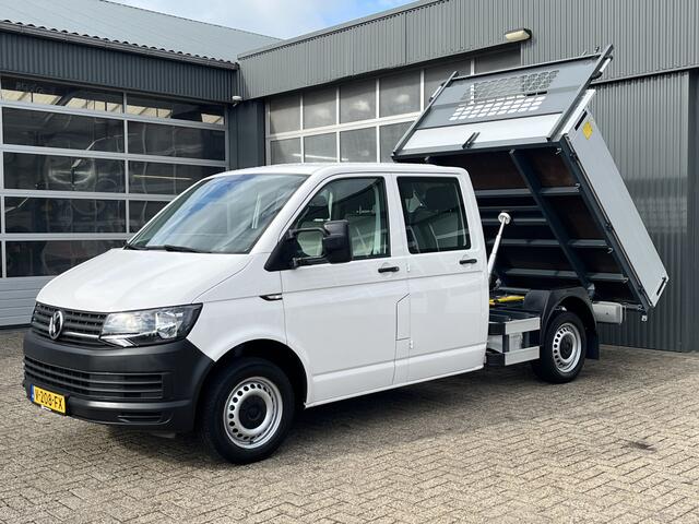 Volkswagen TRANSPORTER 2.0 TDI L2H1 DC Kipper open laadbak Airco Bluetooth trekhaak 2200 kg 1e eigenaar Dealer onderhouden Kieper P-up Doka Pritsche Ahk 2200kg Pick-up bakwagen