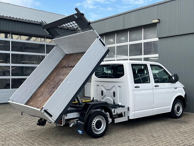 Volkswagen TRANSPORTER 2.0 TDI L2H1 DC Kipper open laadbak Airco Bluetooth trekhaak 2200 kg 1e eigenaar Dealer onderhouden Kieper P-up Doka Pritsche Ahk 2200kg Pick-up bakwagen