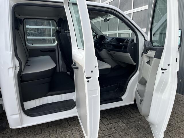 Volkswagen TRANSPORTER 2.0 TDI L2H1 DC Kipper open laadbak Airco Bluetooth trekhaak 2200 kg 1e eigenaar Dealer onderhouden Kieper P-up Doka Pritsche Ahk 2200kg Pick-up bakwagen