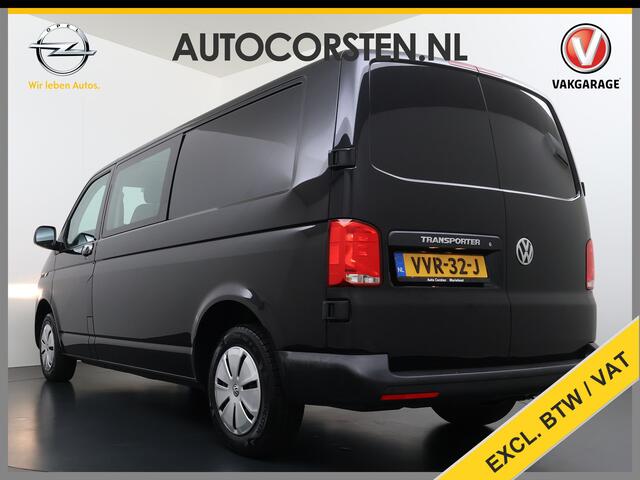Volkswagen TRANSPORTER 2.0TDI Dubbele Cabine 6-Persoons L2H1 28 Navi* Apple Carplay Android Auto Airco Bluetooth Cruise Control Pdc Euro 6 Betonplex Vloer Wandbetimmering Achterdeuren 1e Eigenaar
