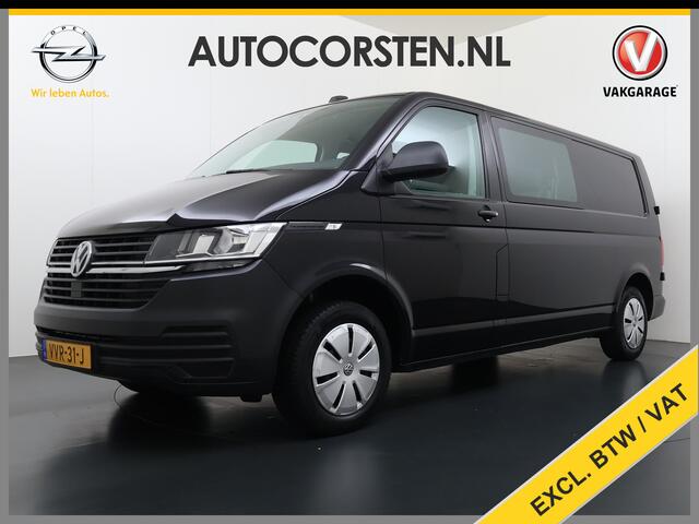 Volkswagen TRANSPORTER 2.0TDI Dubbele Cabine 6-Persoons L2H1 28 Navi* Apple Carplay Android Auto Airco Bluetooth Cruise Control Pdc Euro 6 Betonplex Vloer Wandbetimmering Achterdeuren 1e Eigenaar