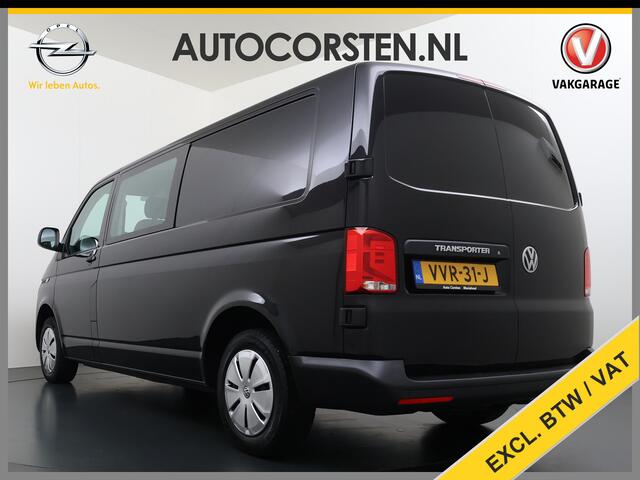 Volkswagen TRANSPORTER 2.0TDI Dubbele Cabine 6-Persoons L2H1 28 Navi* Apple Carplay Android Auto Airco Bluetooth Cruise Control Pdc Euro 6 Betonplex Vloer Wandbetimmering Achterdeuren 1e Eigenaar
