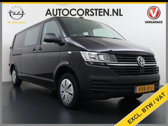 Volkswagen TRANSPORTER 2.0TDI Dubbele Cabine 6-Persoons L2H1 28 Navi* Apple Carplay Android Auto Airco Bluetooth Cruise Control Pdc Euro 6 Betonplex Vloer Wandbetimmering Achterdeuren 1e Eigenaar