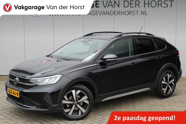 Volkswagen Taigo 1.0-96pk TSI Oranje Edition. Zeer nette en luxe hoogzitter, slechts 33.500km ! Airco, cruise cntrl adaptief, camera, pdc achter, trekhaak, LED verlichting, Apple Carplay/Android auto, bluetooth telefoonvoorb., digitaal dashboard etc.