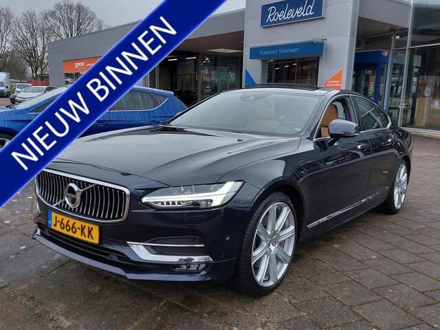 Volvo S90 2.0 T4 190pk Business Luxury + | Navi | Apple Carplay | Clima | Adap.Cruise | Leder+Verwarmd+Elek.Verstel | Head Up | Led Koplampen | Schuifdak | Pdc V+A+Assist+360 Camera | 20''lm | Trekhaak