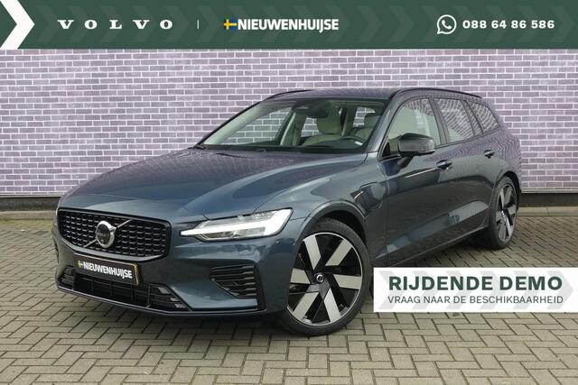 Volvo V60 T6 Recharge AWD Ultimate Dark | Long Range | Google Maps navigatie | Head-Up Display | Lederen Bekleding | Schuif-/Kanteldak | 360 Camera | Elek. Stoelen | Memory | Zitverlenging | Harman Kardon Audio | Stuur-/Stoelverwarming Voor + Achter | Elek. Achterk