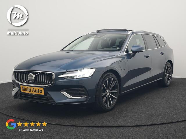 Volvo V60 T6 AWD Plus Bright Plug In Hybrid 350pk Dealer O.H PHEV | Trekhaak Af Fabriek | Panodak | 360 Camera | Adaptive Cruise | Lederen Sportstoelen Memory & Verwarmd | Google Assistent | Apple Carplay | Virtual | Keyless | Blis | Stuur Verwarmd |