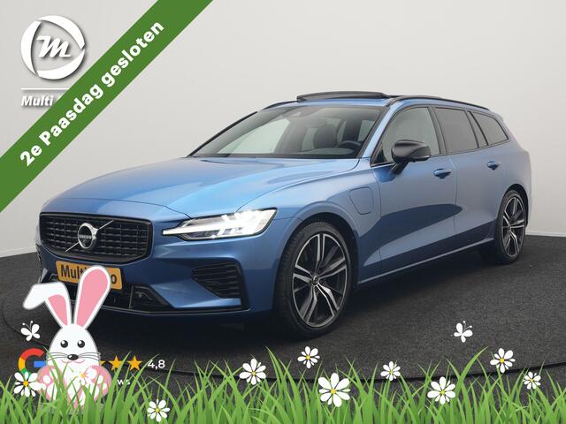 Volvo V60 T6 Recharge AWD R-Design PHEV 340pk Dealer O.H. | Trekhaak Af Fabriek | Panodak | Adaptive Cruise | 360 Camera | Lederen Sportstoelen Memory & Verwarmd | Keyless | Blis | Stuur Verwarmd | Apple Carplay | Navigatie | DAB | Plug In Hybrid |